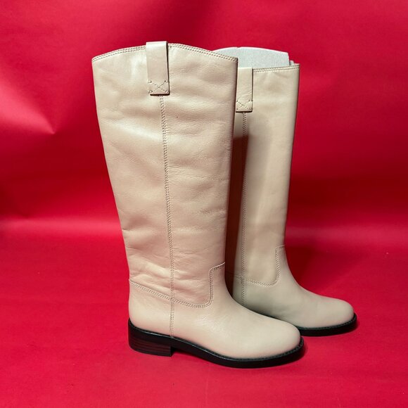 J.Crew Leather Riding Boots – Size 8.5 – Neutral Beige Classic Tall Boots - Picture 1 of 12